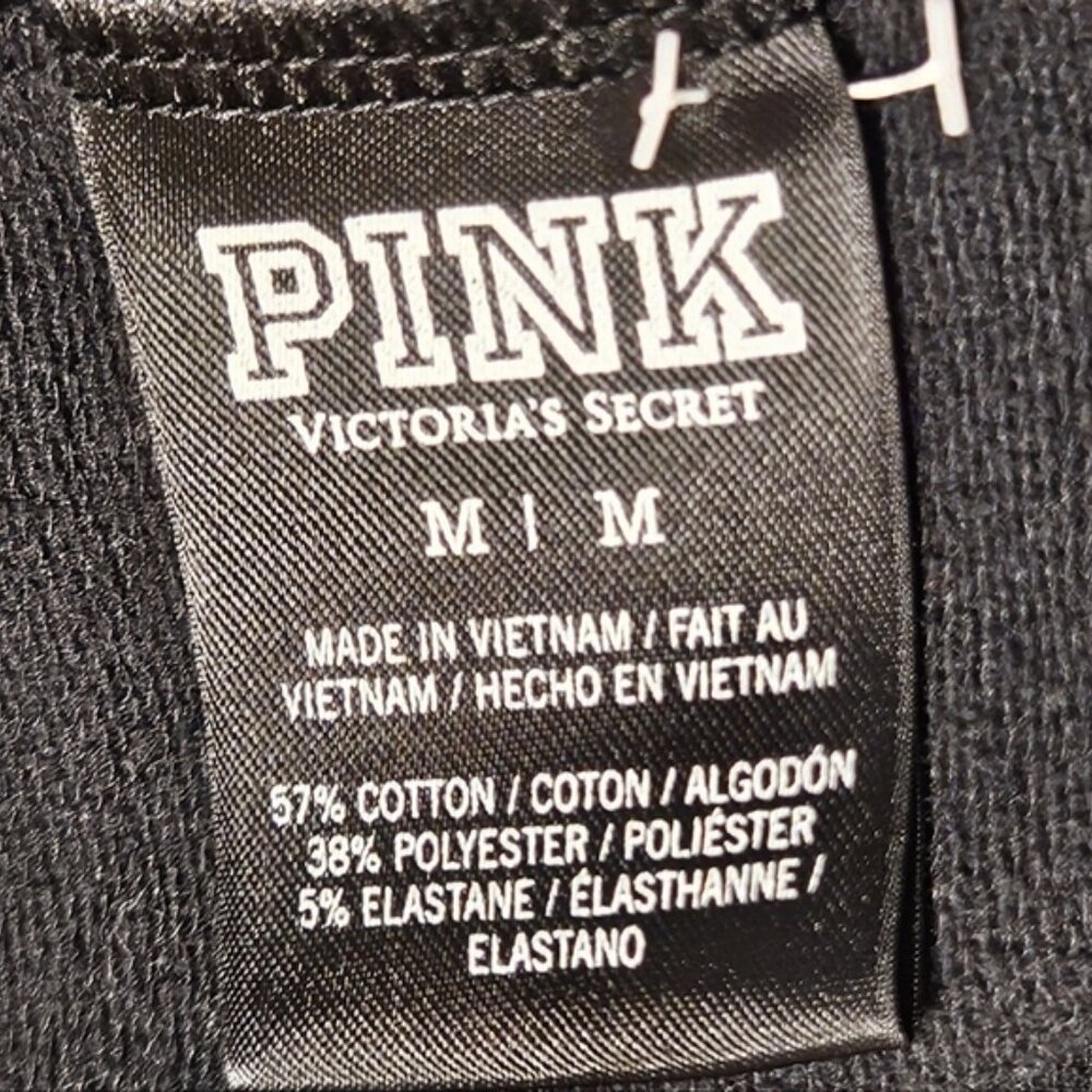 Victoria’s Secret PINK Black Joggers Green Stripe Y2K Athleisure - Size M - Picture 6 of 6